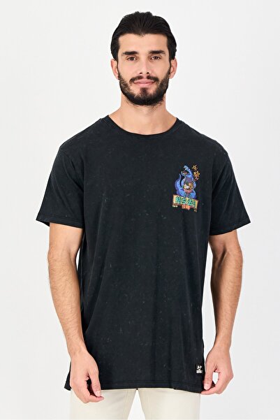 Brave Soul Men Crew Neck Graphic Print Short Sleeve T-Shirt, Heather Black