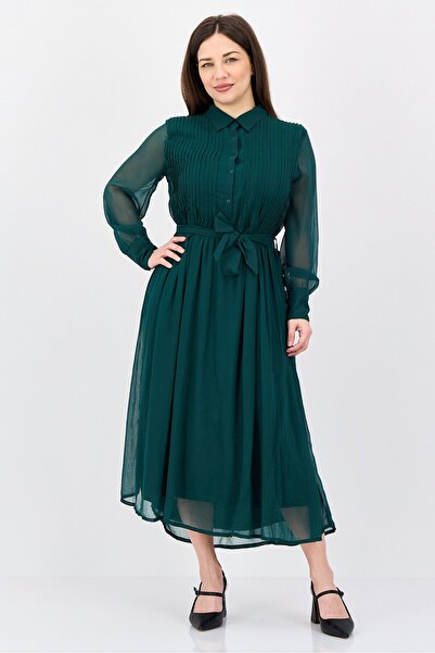 JASON WU Women Pleated Maxi Dress, Green