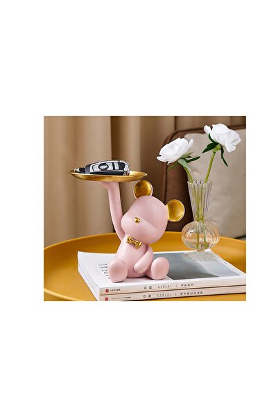 Vivense TABAK TUTAN AYICIK BİBLO SUNUMLUK, PEMBE