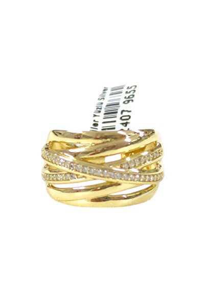 Güler Yüzlü Silver Xuping 13 mm Spiral Ring Gold - 19