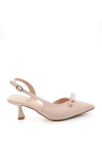 Bambi Матові бежеві жіночі класичні туфлі на високих підборах K01231688638