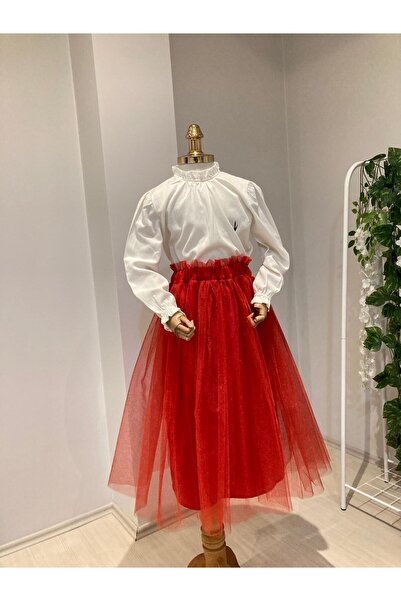 UHDE STORE Kız Çocuk Uzun Tütü Etek, Gösteri Eteği