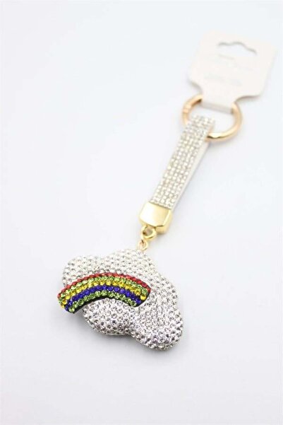 MENESSA Stone cloud keychain - white