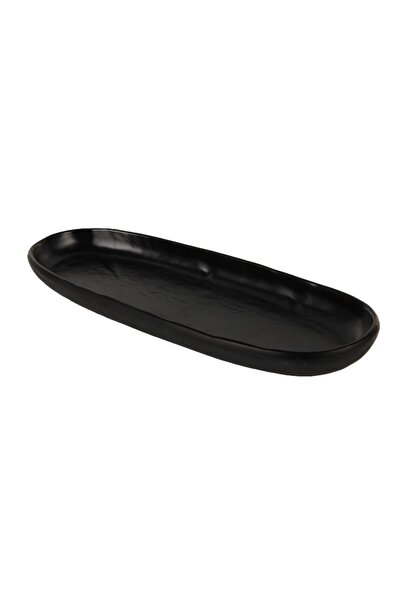 Globy Oval Presentation Plate Black 33.3×13×2.5 cm