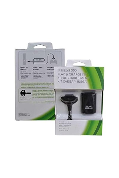 Generic بطارية 4800 مللي أمبير مع كابل شحن لوحدة تحكم Xbox 360 اللاسلكية