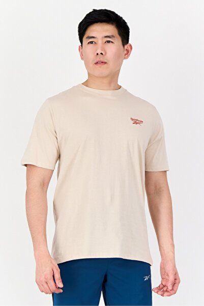 Reebok Men Sportswear Fit Short Sleeve Outdoor T-Shirt, Beige