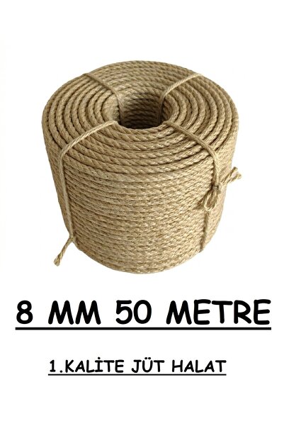 Ambarope 8 mm 50 Meters Jute Rope Straw Decor Ornament Jute Rope