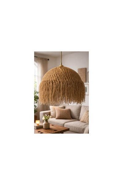 Vivense BOHEM HANDMADE TEKLİ SARKIT AVİZE, JÜT NATİVA