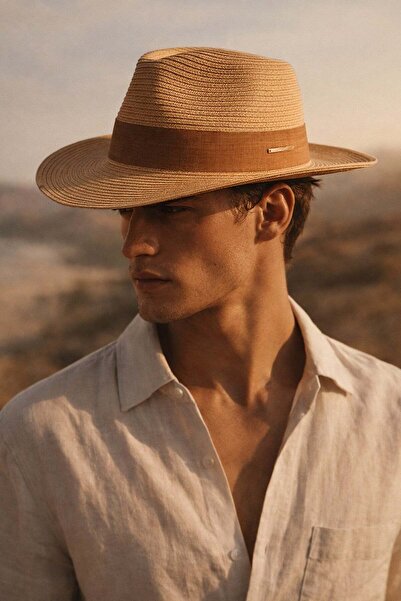 Külah Καλοκαιρινό Καπέλο με Λινό Λάστιχο σε Απόχρωση Παραλιακής Σκιάς - Κεχρι...