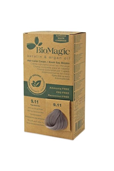 BIOMAGIC Vopsea de păr Gri Argintiu, Fără amoniac, 9.11, 250 g