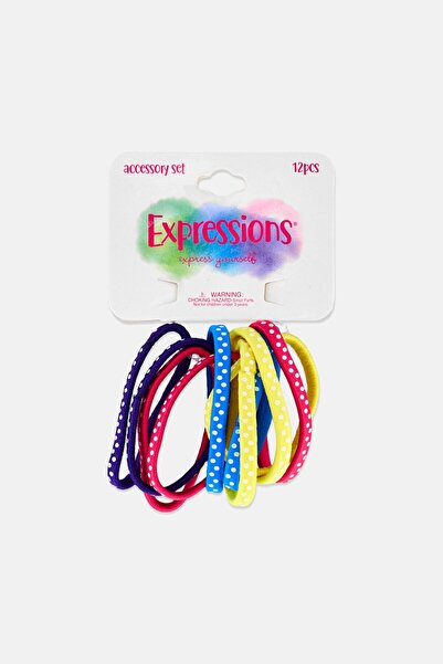 Expressions Kids Girl 12Pcs Elastic And Bow Set, Assorted