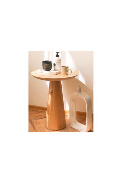 Vivense Mushroom Yan Sehpa, Naturel, 40 Cm