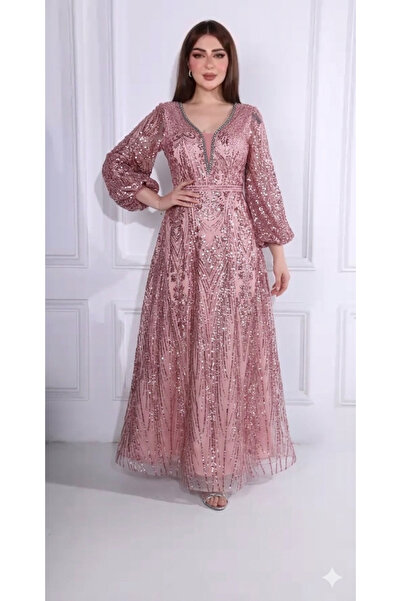 ٌRominz fashion Fully Embroidered Evening Gown with Luxurious Flounces - Fast...