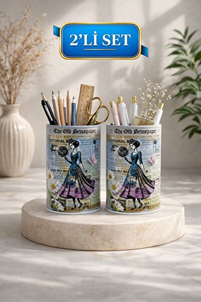 LE PARİS 2’li Set Vintage Metal Çok Amaçlı Organizer | Kalemlik | Diş Fırçalı...