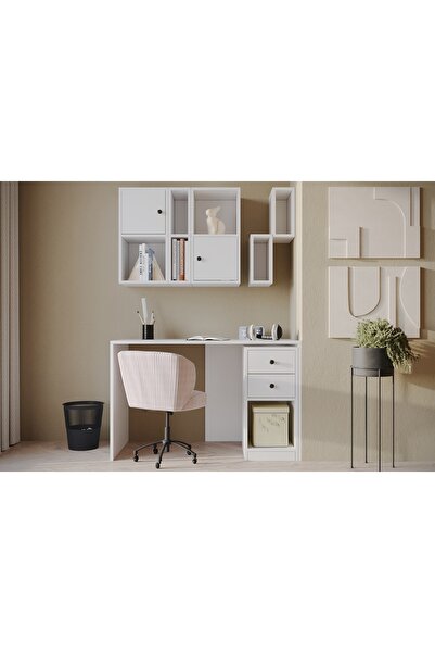 Vivense Çok Fonksiyonlu Modern Çalışma Masası, 2 Kapaklı