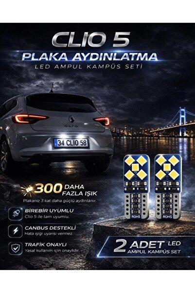 DuoLight Renault Clio 5 LED Plaka Aydınlatma Beyaz Canbus Hatasız Tak Çalıştı...