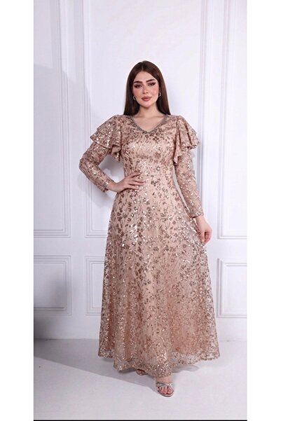 ٌRominz fashion ستان سهرة تول مطرز بالكامل طويله فخمة - شحن محلي سريع