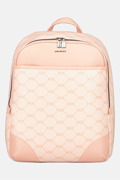 Max Studio حقيبة ظهر نسائية بشعار ماركة، لون وردي