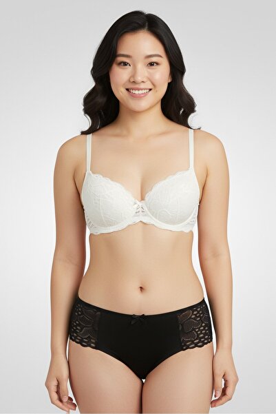 French Affair Women 3 Pieces Textured Pull On Panties Set, Multicolor