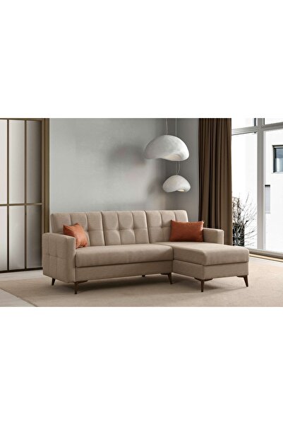 Vivense Lirya Sandıklı Bazalı Köşe Koltuk, Bej