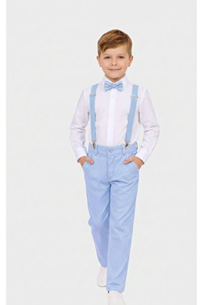 NACAR STORE Dečačka košulja sa dugim rukavima, plave pantalone, plavi tregeri...