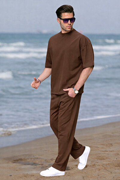 OKULCUBABA Erkek Oversize Kısa Kollu Yazlık Eşofman Takımı