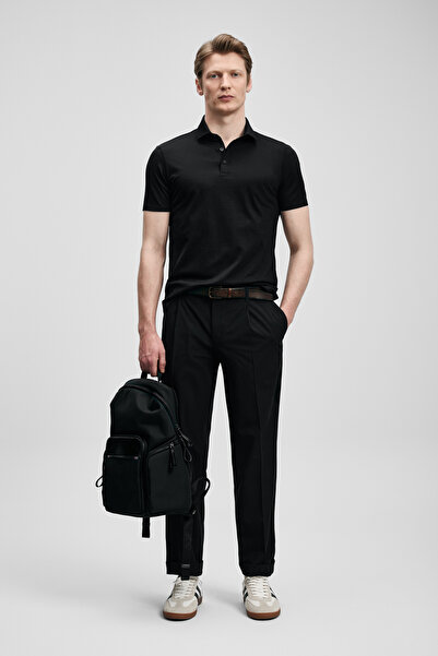 Lufian Tricou polo Jaxon Smart pentru bărbați, negru