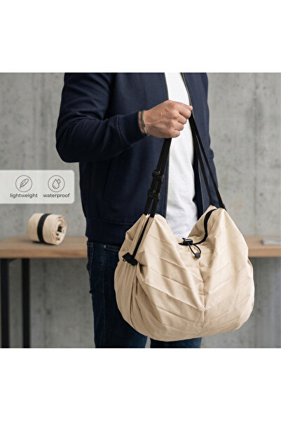 BROCARD Foldable Accordion Bag - 2-in-1 Drawstring Backpack and Shoulder Bag ...