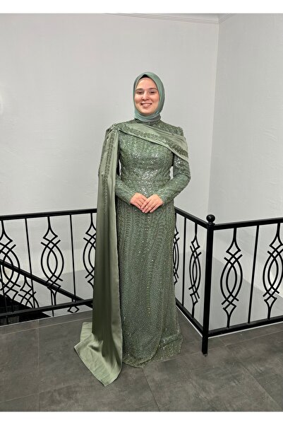 Hiranur 9004 Omuz Pelerinli Tesettür Abiye