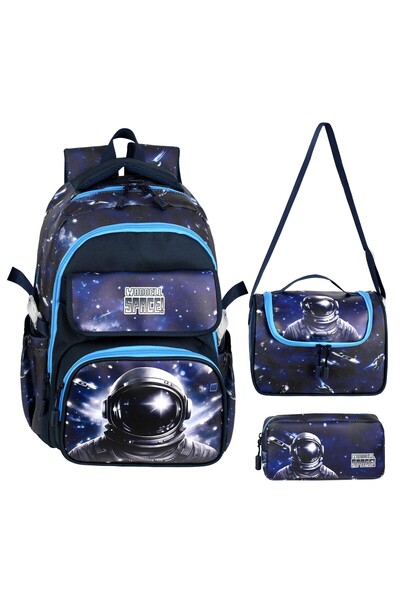 Waddell Δερμάτινο σακίδιο πλάτης δημοτικού σχολείου με σχέδιο αστροναύτη, θερ...