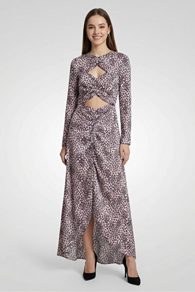 Maje Women Animal Pattern Maxi Dress, Multicolor