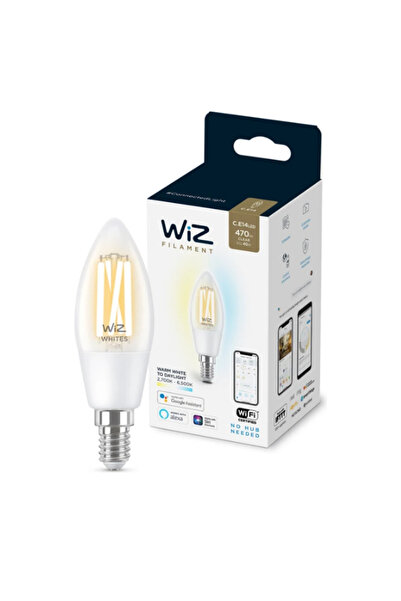 Wiz 40W Sarı-Beyaz Ambiyans E14 Şeffaf Cam Akıllı Filament Ampul (C35)