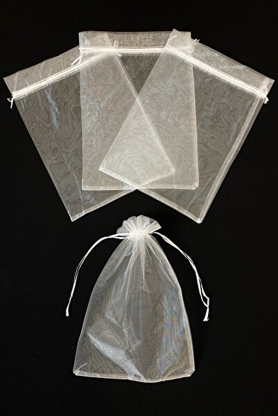 ZEYMERADE Tulle Pouch Transparent, 50 Pieces Size 24X34Cm, Bridal Towel Slipp...