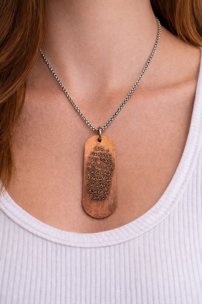 HER ŞEY NOTA www.herseynota.com Ayetel Kürsi Written Copper Necklace – Unisex...
