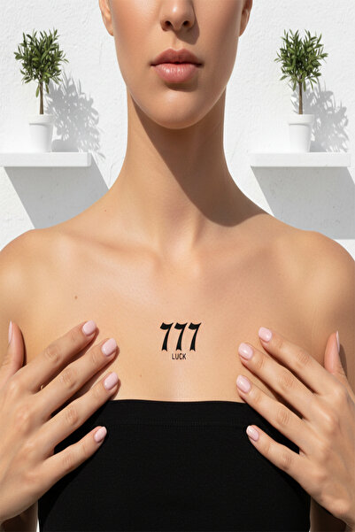 pivok "777 LUCK" Melek Sayısı Yarı Kalıcı Dövme / 1 Ay Kalıcı - Şans ve Bollu...