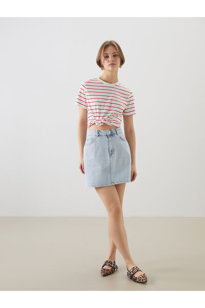 LC Waikiki Fustă mini din denim slim fit