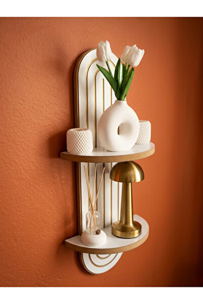 Wooden Factory White Decorative Wall Shelf