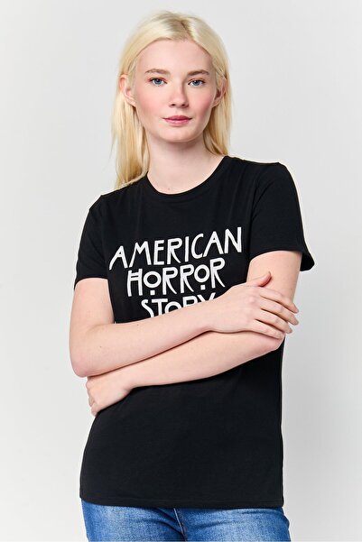 Undiz x American Horror Story Women Crew Neck Short Sleeve Graphic Print T-sh...