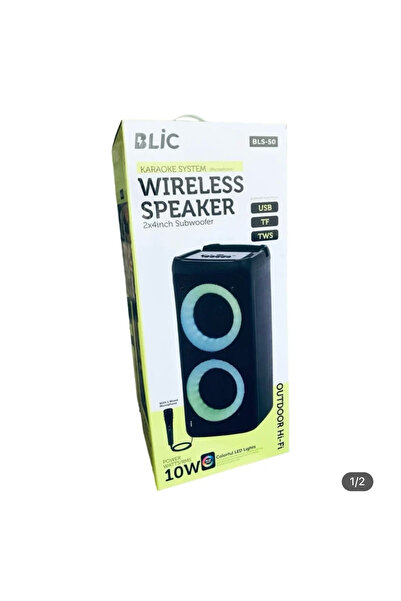 Blic BLS-50 Bluetooth Kablosuz Hoparlör Karaoke Sistemi - 10W Çift Subwoofer ...