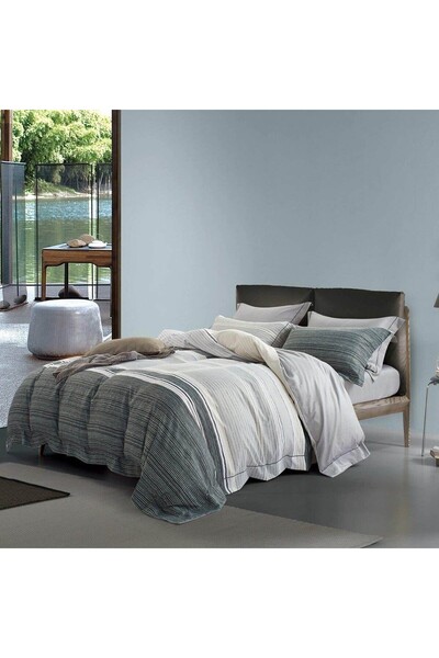 Ferrucci Frochhi Light Gray Patterned Multi-Color King Comforter Set, 6-Piece...