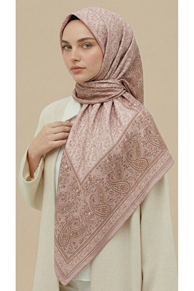 Karaca Ravena Patterned 120*120 cm Silk Chiffon Shawl