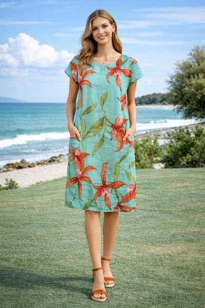 yb yağmur butik Εισαγόμενο φόρεμα καμιζόλα με πλαϊνές τσέπες