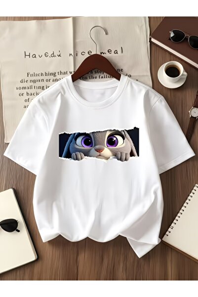 PixelWear Tricou supradimensionat unisex pentru copii Zoo Topia Judy Hopps