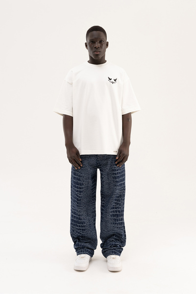 Machinist Ανδρικό μπλουζάκι με φερμουάρ και λεπτομέρειες σε χρώμα εκρού