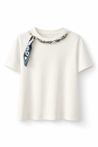 HAZELANNA Λευκό μπλουζάκι με φουλάρι