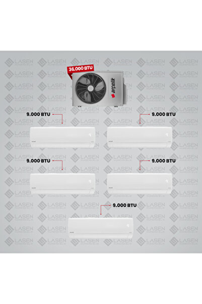 Arçelik 1+5 Multi Sistem Klima / 36100 Md Pro Dış Ünite (5 adet 9 BTU BEYAZ İ...