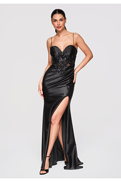 Larica OMBRE Women's Elegant Evening Dress LA-OM-DLR332 Black