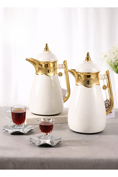 ALQANNAS Trumus 2-Piece Set for Tea and Coffee, Stainless Steel on the Outsid...