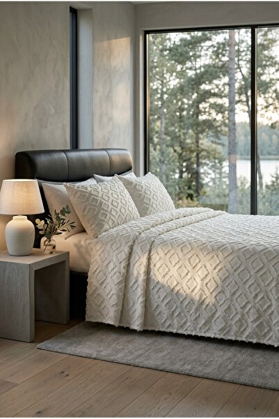 miar home perde tekstil Double Bedspread Set 250 X 260 cm – Valon Model 2 Pie...