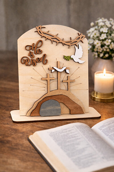 Creative Soul Ξύλινη Πασχαλινή Διακόσμηση  "Είναι άναναμος " – Χριστιανική Δι...